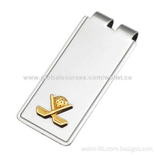 China Wholesale Bijoux Money Clip with IP Gold-plating, Made of 316L Stainless Steel
